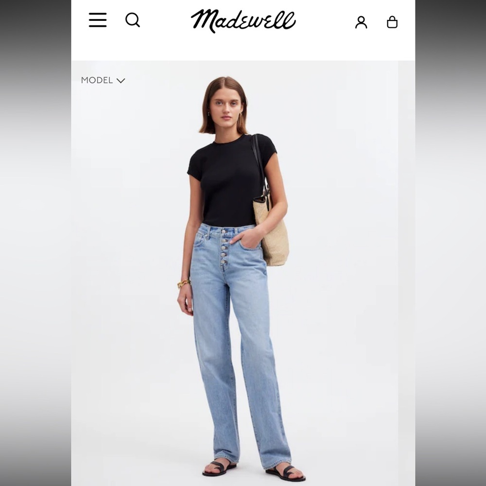 Madewell Washed Light Blue Straight-Leg Jeans